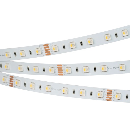 Лента светодиодная RT-B60-12mm 24V RGBW-White-4-in-1 (19.2 W/m, IP20, 5060, 5m) (Arlight, Открытый)
