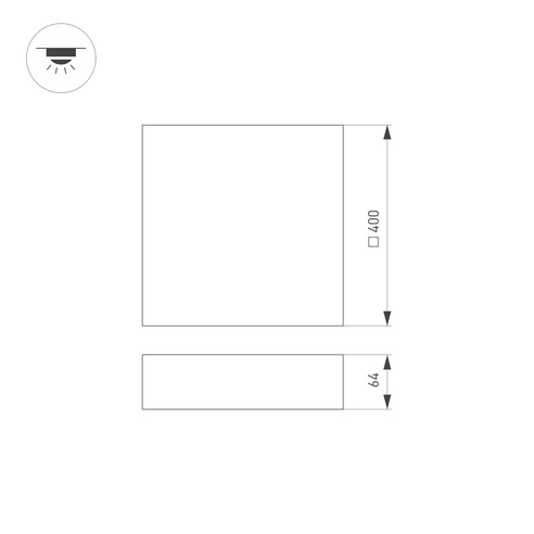 Светильник SP-QUADRO-S400x400-40W Day4000 (BK, 120 deg, 230V) (Arlight, IP40 Металл, 3 года)