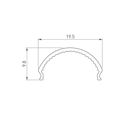 Экран ARH-WIDE-B-H20-2000 Round Clear-PM (Arlight, Пластик)