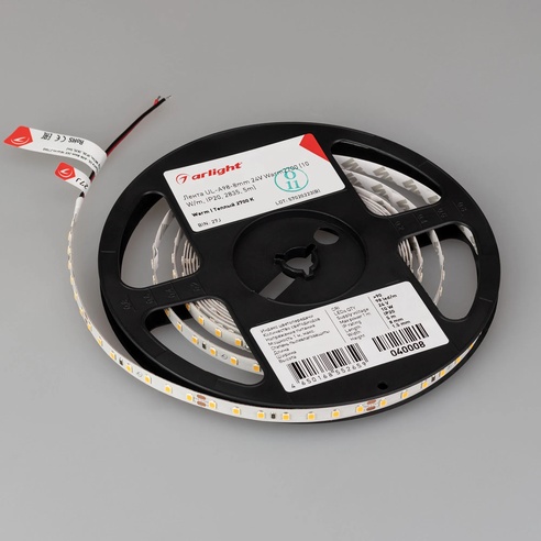 Лента светодиодная UL-A98-8mm 24V Warm2700 (10 W/m, IP20, 2835, 5m) (Arlight, 7 лет)