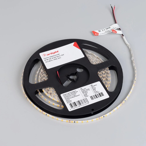 Лента герметичная RTW-SE-A120-5mm 24V White6000 (9.6 W/m, IP65, 5m) (Arlight, -)