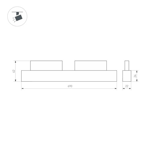 Светильник MAG-ORIENT-FLAT-L690-24W Warm3000 (WH, 100 deg, 48V, DALI) (Arlight, IP20 Металл, 5 лет)