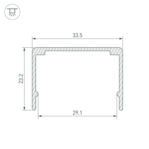 Профиль WPH-FLEX-3020-1000 ANOD (Arlight, Алюминий)