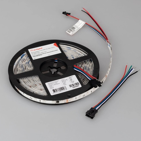 Лента герметичная DMX-SE-B60-10mm 24V RGB-PX6 (14 W/m, IP65, 5m) (Arlight, -)