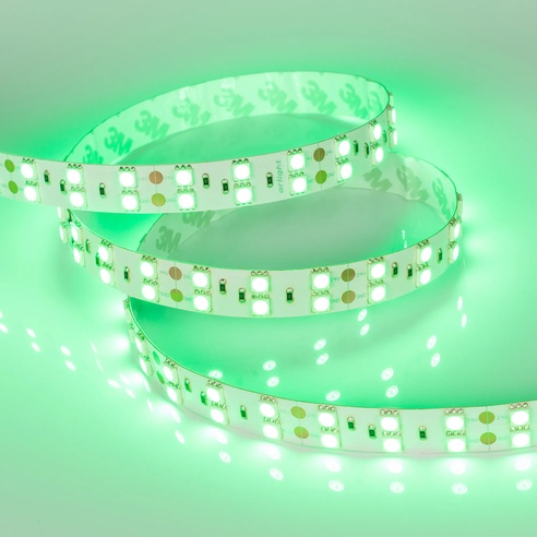 Лента светодиодная RT 2-5000 24V Green 2x2 (5060, 600 LED, LUX) (Arlight, 28.8 Вт/м, IP20)