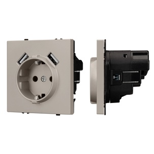 Механизм розетки с USB зарядкой SCT-NOBE-MUAA-SFPL-CA (230V, 16A) (Arlight, Кашемир)