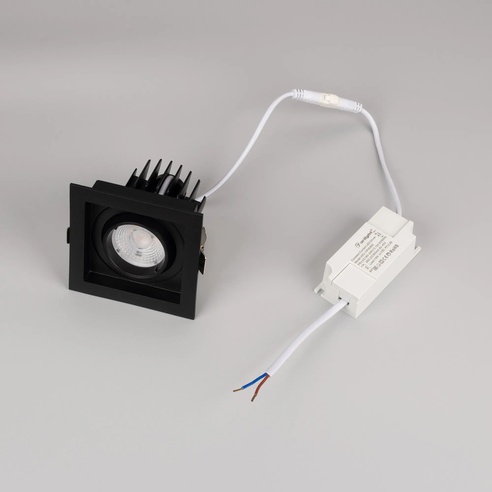 Светильник MS-VORTEX-BUILT-S90x90-12W Warm3000 (BK-BK, 40 deg, 230V) (Arlight, IP20 Металл, 5 лет)