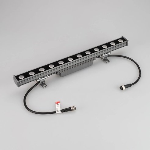 Линейный прожектор AR-LINE-500-12W Warm2700 (GR, 15x60 deg, 230V) (Arlight, IP65 Металл, 3 года)