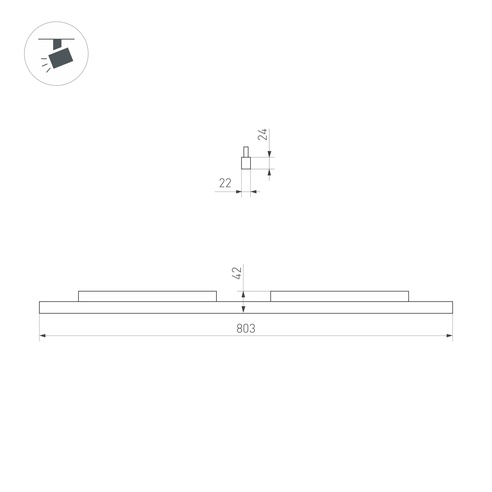 Светильник MAG-ORIENT-FLAT-L800-27W Warm3000 (BK, 100 deg, 48V, DALI) (Arlight, IP20 Металл, 5 лет)