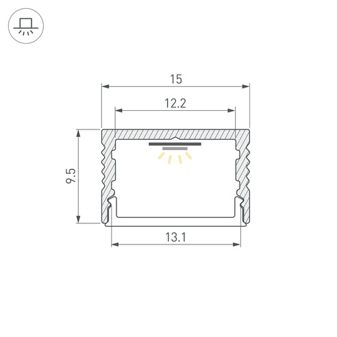 Профиль SL-SLIM15-H10-2000 BLACK (Arlight, Алюминий)