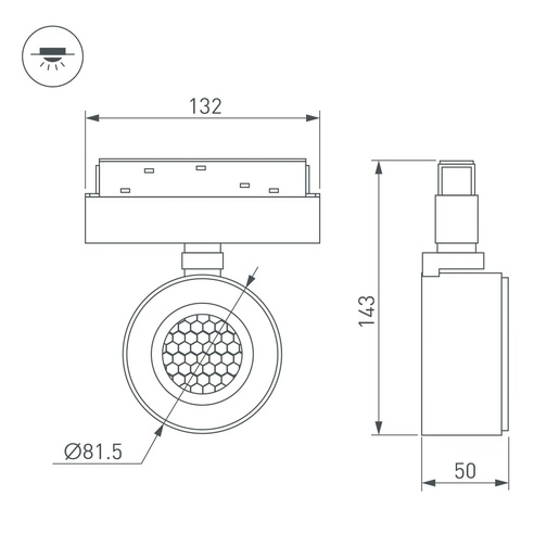 Светильник MAG-ORIENT-POINT-R80-12W Warm3000 (WH, 18 deg, 48V) (Arlight, IP20 Металл, 5 лет)