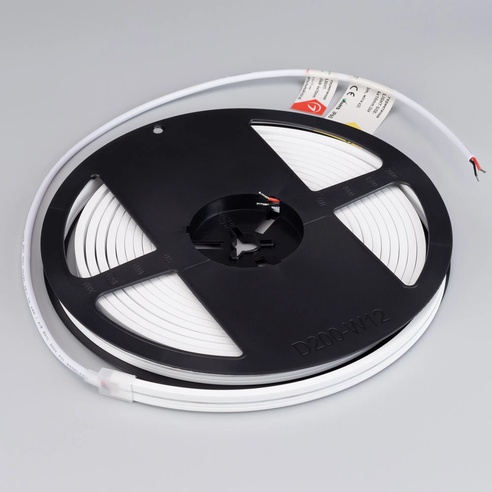 Лента светодиодная герметичная MOONLIGHT-SIDE-A168-4x10mm 24V Warm3000 (7.2 W/m, IP65, 5m, wire x2) (Arlight, Вывод прямой, 3 года)