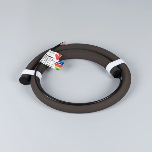 Лента светодиодная герметичная MOONLIGHT-BLACK-TOP-G280-D25mm 24V RGB 360deg (14.4 W/m, IP65, 1m, wire x1) (Arlight, Вывод прямой, 3 года)