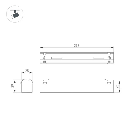 Светильник MAG-VIBE-FLAT-L293-12W Warm3000 (WH, 100 deg, 48V) (Arlight, IP20 Металл, 5 лет)