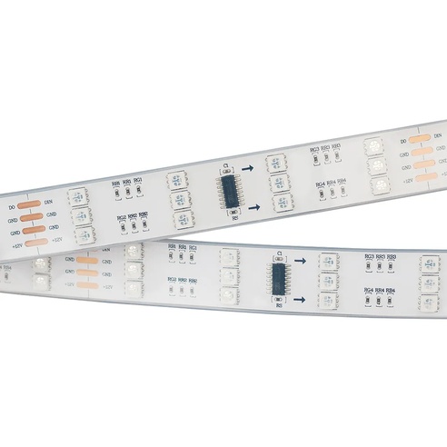 Лента светодиодная SPI-5000P 12V RGB (5060, 480 LED x3,1812) (Arlight, Закрытый, IP66)