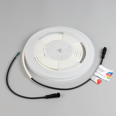 Лента герметичная WAVE-SIDE-PU-H120-06x12mm 24V RGB (8 W/m, IP68, 3m, wire x1) (Arlight, Вывод боковой, 3 года)