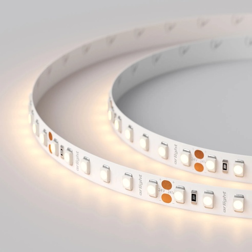 Лента светодиодная RT 2-5000 24V Warm2700 2x (3528, 600 LED, LUX) (Arlight, 9.6 Вт/м, IP20)