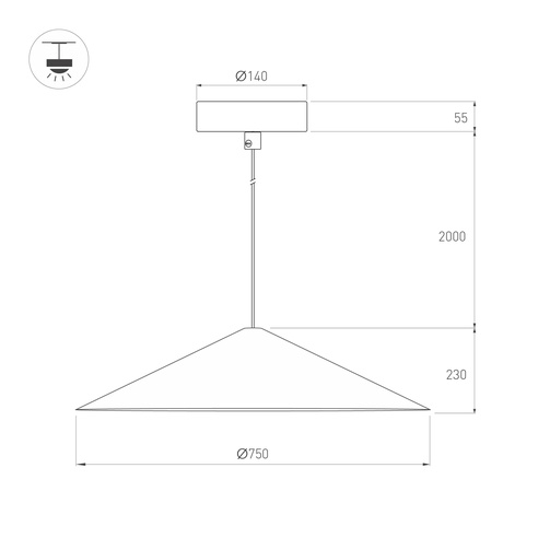 Светильник SP-MAKOTO-R750-14W Warm2700 (WH, 36 deg, 230V, TRIAC) (Arlight, IP20 Металл, 3 года)