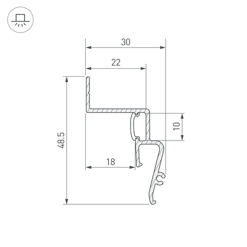 Профиль STRETCH-SHADOW-2000 WHITE (A2-CONTOUR-PRO) (Arlight, Алюминий)