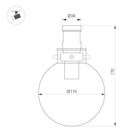 Светильник ART-APRIORI-ZORB-С-R110-5W Warm3000 (TN, 350 deg, 48V) (Arlight, IP20 Металл, 3 года)