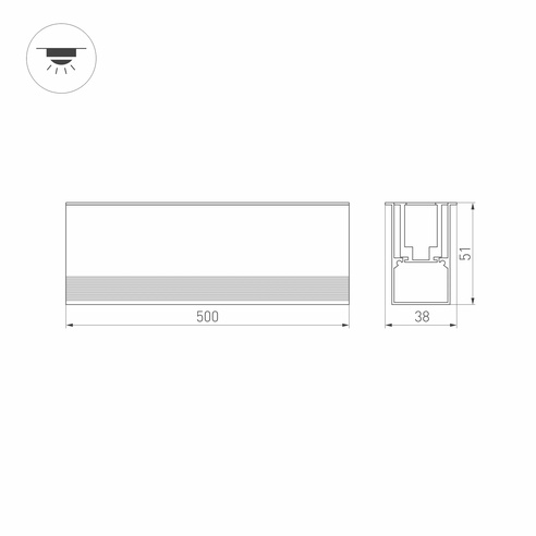 Светильник ART-LUMILINE-3351-500-12W Warm3000 (SL, 120 deg, 24V) (Arlight, IP67 Металл, 3 года)