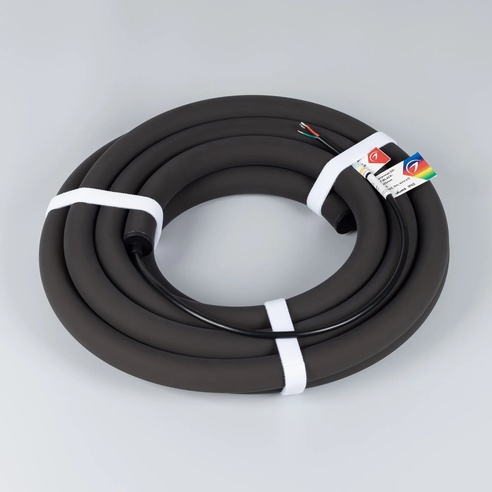 Лента светодиодная герметичная SPI MOONLIGHT-BLACK-TOP-G180-D25mm 12V RGB-PX2 (21.6 W/m, IP65, 5m, wire x1) (Arlight, Вывод прямой, 3 года)