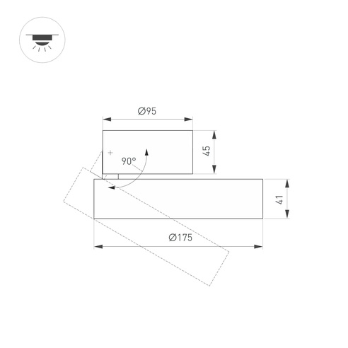 Светильник SP-RONDO-FLAP-R175-16W Warm3000 (BK, 110 deg) (Arlight, IP40 Металл, 3 года)