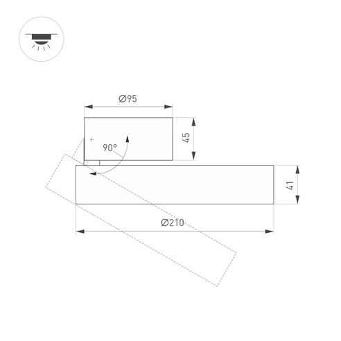 Светильник SP-RONDO-FLAP-R210-20W Day4000 (BK, 110 deg) (Arlight, IP40 Металл, 3 года)