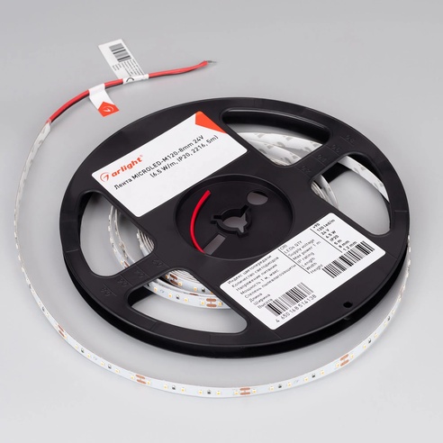Лента светодиодная MICROLED-M120-8mm 24V Day4000 (6.5 W/m, IP20, 2216, 5m) (Arlight, Открытый)