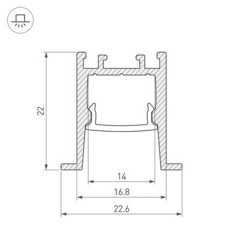 Профиль SL-COMFORT-2322-F-2000 ANOD BLACK (Arlight, Алюминий)