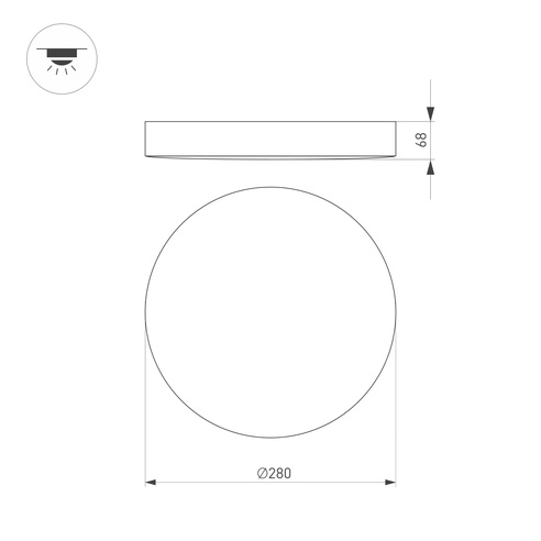 Светильник SP-FLOWER-R280-15W Warm3000 (BK, 110 deg, 230V) (Arlight, IP54 Пластик, 3 года)