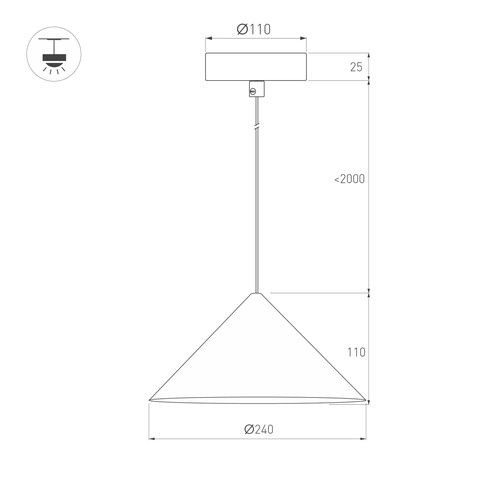Светильник SP-MAKOTO-R240-10W Warm2700 (BK, 36 deg, 230V, TRIAC) (Arlight, IP20 Металл, 3 года)