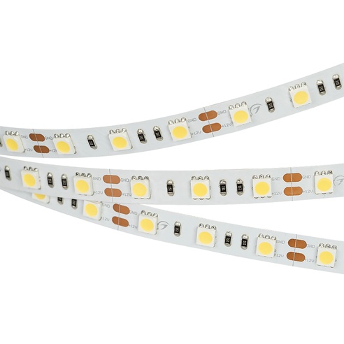 Лента светодиодная RT 2-5000 12V Cool 8K 2x (5060, 300 LED, LUX) (Arlight, 14.4 Вт/м, IP20)
