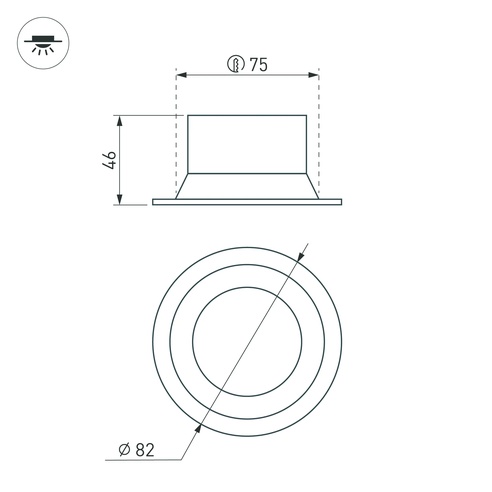 Светильник MS-BREEZE-BUILT-R82-9W Warm2700 (BK, 80 deg, 230V) (Arlight, IP20 Металл, 5 лет)