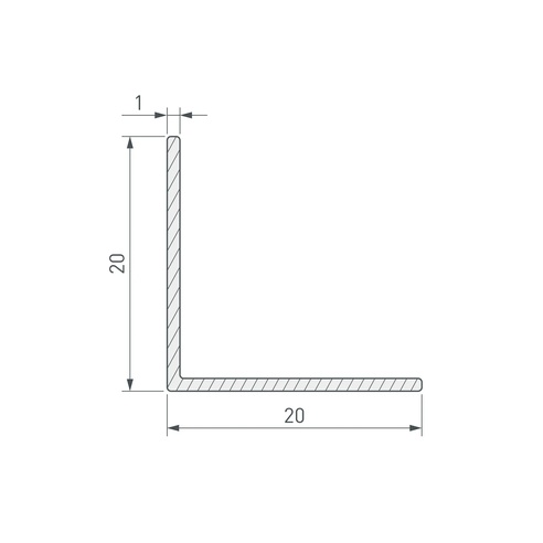 Уголок ARH-W20x20x1-3000 BLACK (Arlight, Алюминий)