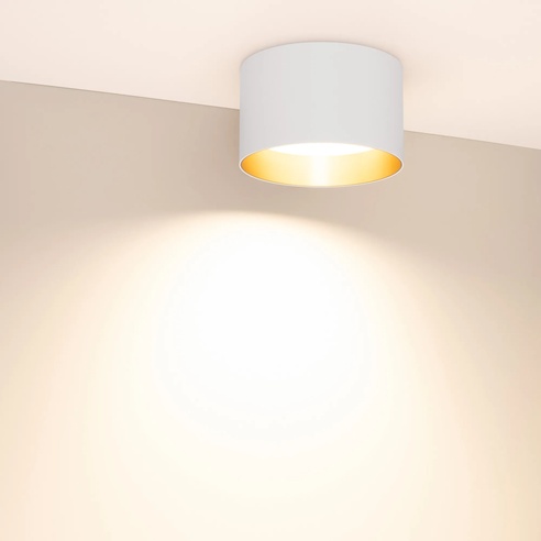 Светильник SP-BISCOTTO-R140-15W Warm3300-MIX (WH-GD, 80 deg, 230V) (Arlight, IP54 Металл, 5 лет)