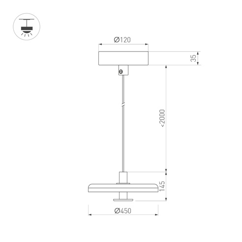 Светильник SP-KOTARO-R450-12W Warm3000 (BG-BG, 36 deg, 230V, TRIAC) (Arlight, IP20)