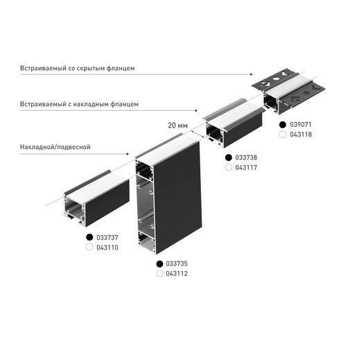 Профиль SL-LINE-2522-2500 WHITE (Arlight, Алюминий)