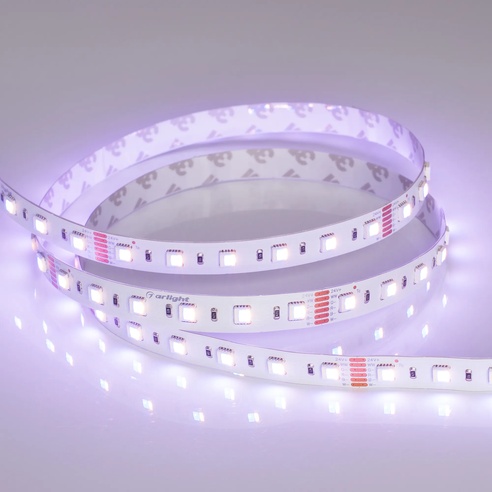 Лента светодиодная RT-B60-12mm 24V RGBW-MIX-5-in-1 (20 W/m, IP20, 5060, 5m) (Arlight, Открытый)