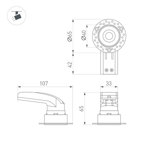 Светильник MS-RIALTO-TRIMLESS-R40-9W Warm2700 (BK, 36deg, 230V) (Arlight, IP20 Металл, 5 лет)