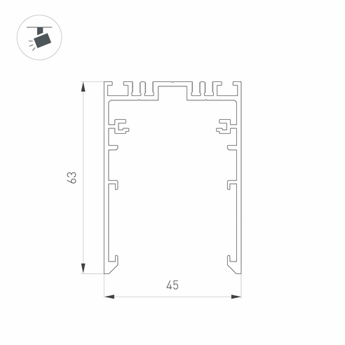 Трек MAG-TRACK-4563-2000 (WH, 5LN) (Arlight, IP20 Металл, 3 года)