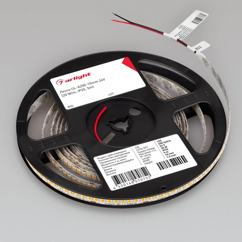 Лента светодиодная UL-A200-10mm 24V Warm3000 (20 W/m, IP20, 2835, 5m) (Arlight, высок.эфф.150 лм/Вт)
