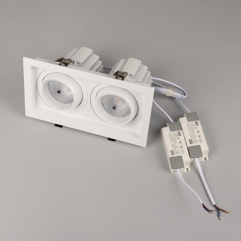 Светильник MS-VORTEX-BUILT-S250x140-2x30W Warm3000 (WH-WH, 50 deg, 230V) (Arlight, IP20 Металл, 5 лет)