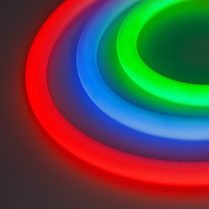Лента светодиодная герметичная MOONLIGHT-BLACK-TOP-G280-D25mm 24V RGB 360deg (14.4 W/m, IP65, 1m, wire x1) (Arlight, Вывод прямой, 3 года)