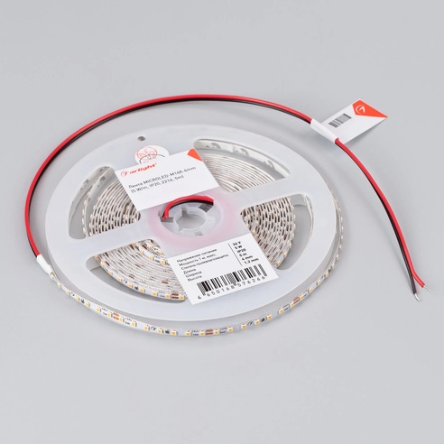 Лента светодиодная MICROLED-M168-4mm 24V Warm3000 (5 W/m, IP20, 2216, 5m) (Arlight, узкая)