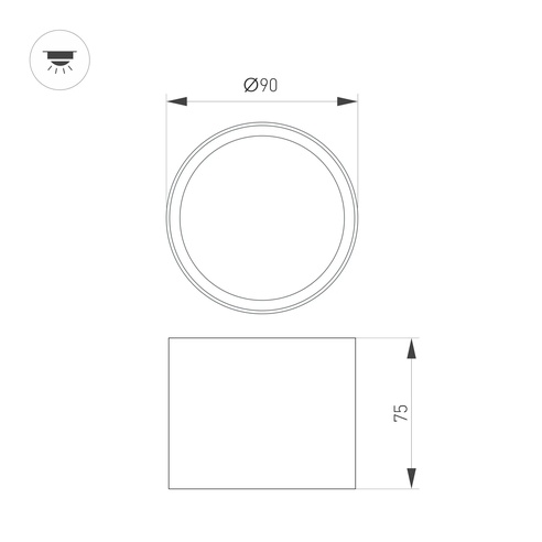 Светильник SP-BISCOTTO-R90-8W Warm3300-MIX (BK-GD, 80 deg, 230V) (Arlight, IP54 Металл, 5 лет)