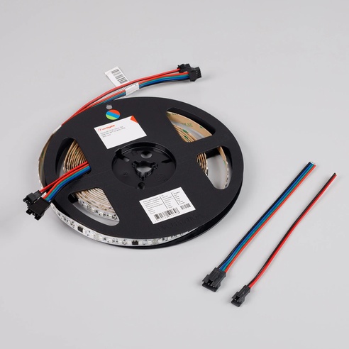 Лента светодиодная SPI-A120-10mm 24V RGB-PX6-BPT (23 W/m, IP20, 2835, 5m) (Arlight, бегущий огонь)