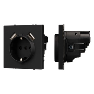 Механизм розетки с USB зарядкой SCT-NOBE-MUAA-SFPL-BK (230V, 16A) (Arlight, -)