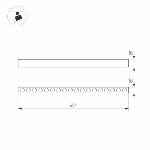 Светильник MAG-DOTS-25-L600-18W Warm3000 (BK, 30 deg, 24V, DALI) (Arlight, IP20 Металл, 3 года)