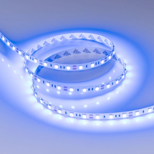 Лента светодиодная RT-B60-10mm 12V Blue (14.4 W/m, IP20, 5m) (Arlight, Открытый)